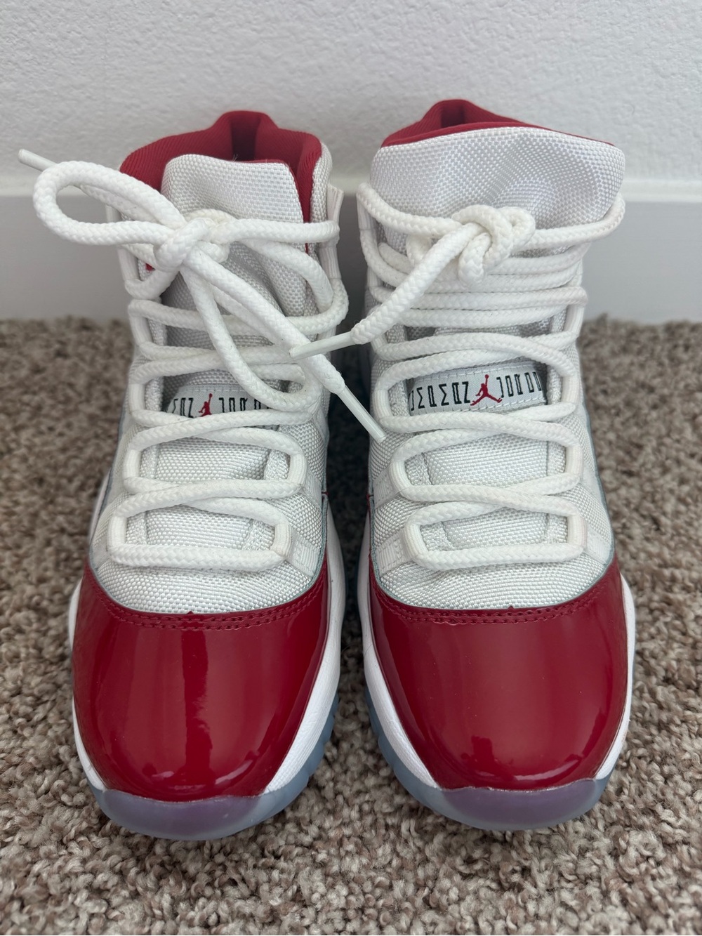 Jordan Kids White and Red High-Top Sneakers